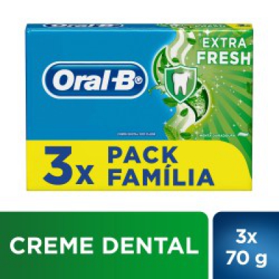 Creme Dental Oral B Extra Fresh 70G 3Un