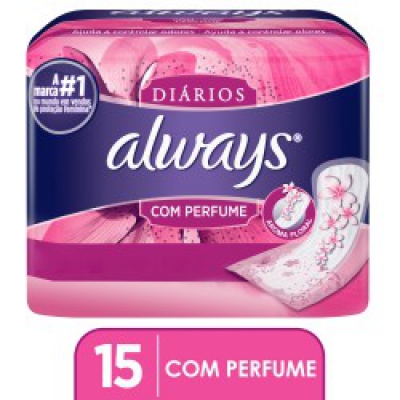 Absorvente Always Protetor Diário Com Perfume 15Un Sem Abas