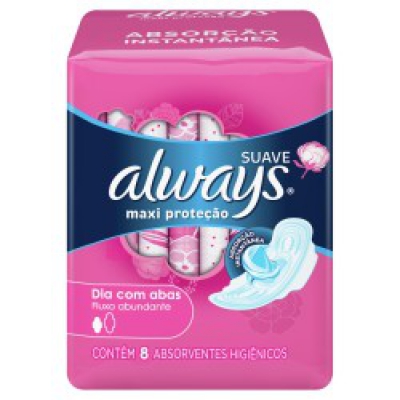 Absorvente Always Suave M Com Abas 8Un