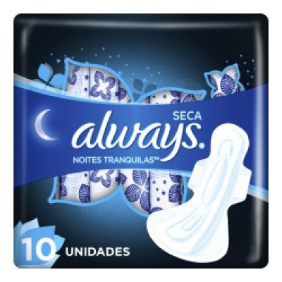 Absorvente Always Noites Tranquilas Suave Xxg Com Abas 10Un