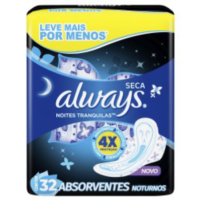Absorvente Always Noites Tranquilas Seca G Abas 32Un