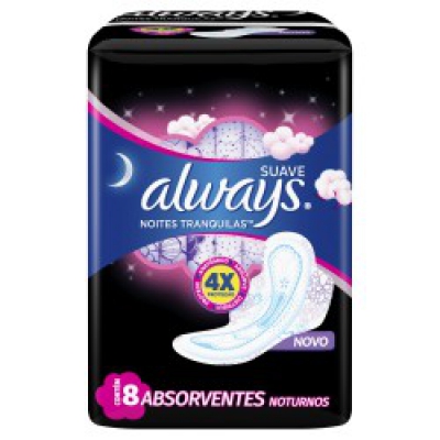 Absorvente Always Noites Tranquilas Suave G Com Abas 8Un