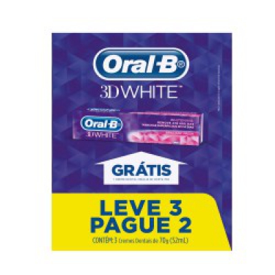 Creme Dental Oral B 3D White 70G Leve3Un Pague2Un