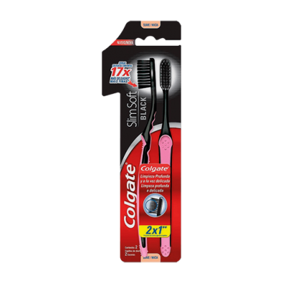 Escova Dental Colgate Slim Soft Black Leve2Un Pague1Un
