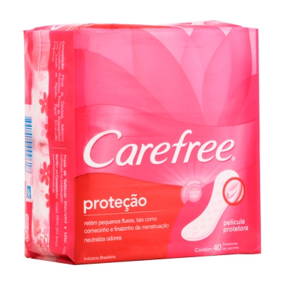 Absorvente Carefree Proteção Com Perfume 40Un Sem Abas