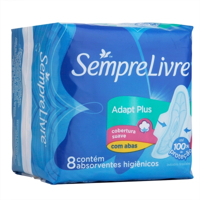 Absorvente Sempre Livre Adapt Suave 8Un Com Abas