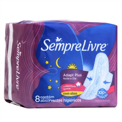 Absorvente Sempre Livre Max Suave Noturno 8Un Com Abas