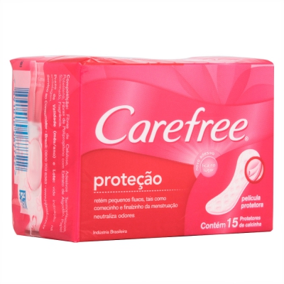 Absorvente Carefree Proteção Com Perfume 15Un Sem Abas