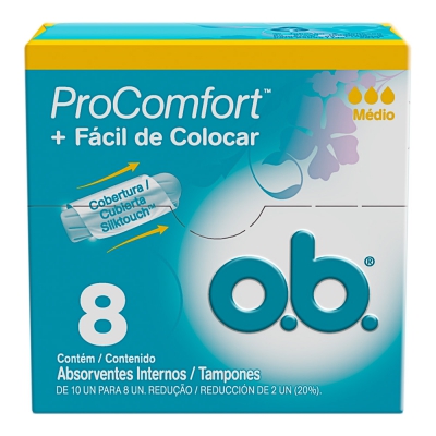 Absorvente Ob Pro Comfort Médio 8Un