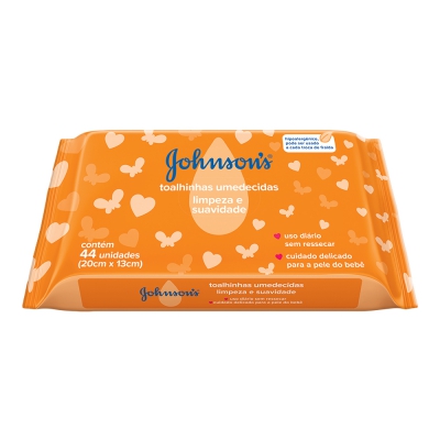 Lenço Umedecido Johnsons Limpeza Suave 44Un