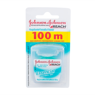 Fio Dental Johnson e Johnson Reach Essencial Menta 100M