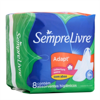 Absorvente Sempre Livre Especial Adapt Suave 8Un Com Abas