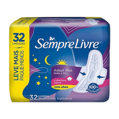 Absorvente Sempre Livre Max Suave Noturno Leve32Un Pague24Un
