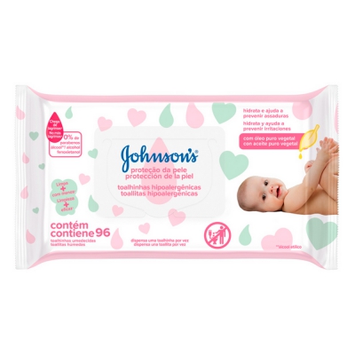 Lenço Umedecido Johnsons Extra Cuidado 96Un