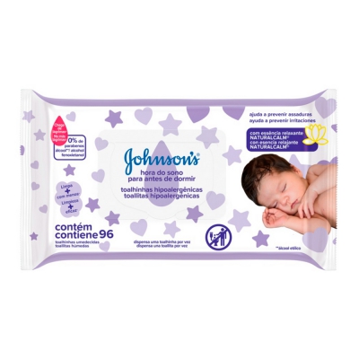 Lenço Umedecido Johnsons Baby Hora do Sono 96Un