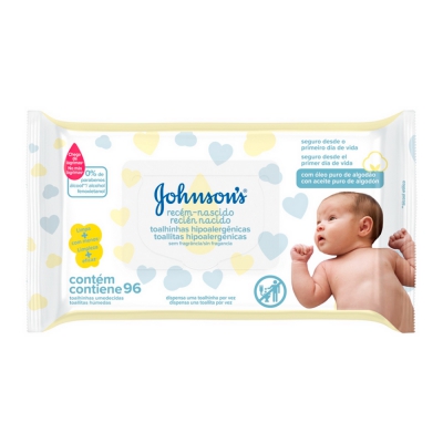 Lenço Umedecido Johnsons Baby Recém Nascido 96Un