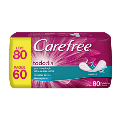Absorvente Carefree Todo Dia Sem Perfume Leve80 Pague60