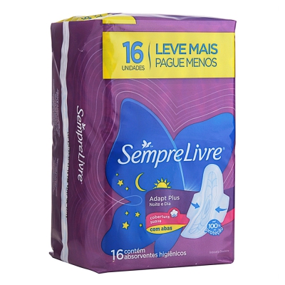 Absorvente Sempre Livre Max Suave Noturno Leve16Un Pg14U Aba