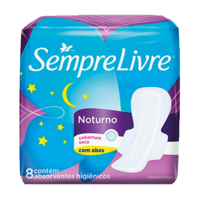 Absorvente Sempre Livre Noturno Seca 8Un Com Abas