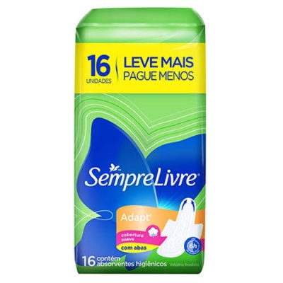 Absorvente Sempre Livre Especial Adapt Suave 16Un Com Abas