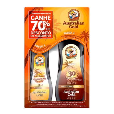 Protetor Solar Australian Gold Fps30 237ML +Acelerador 125ML