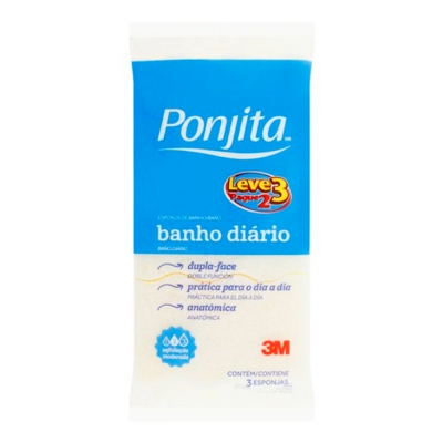 Esponja de Banho Ponjita Banho Diário Lv3 Pg2Un