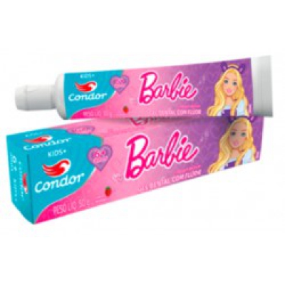 Gel Dental Condor Barbie Kids Morango 6+ 50G 1Un