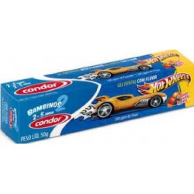 Gel Dental Condor Hot Wheels 2-5 Anos 50G