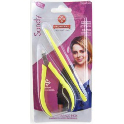 Alicate de Cutículas Mundial Sandy+Espátula Lilás Ref756