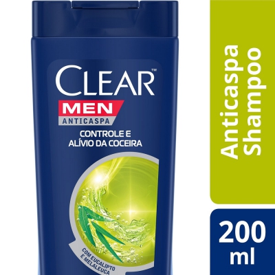 Shampoo Clear Men Anticaspa Controle e Alívio Coceira 200ML