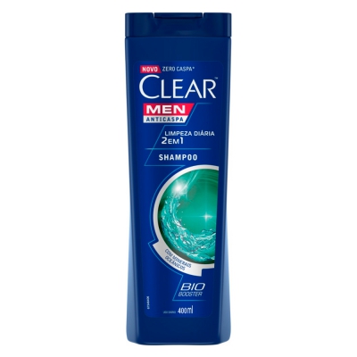 Shampoo Clear Men Anticaspa Limpeza Diária 2 Em 1 400ML