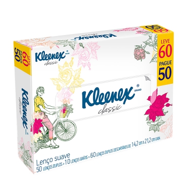 Lenço Kleenex Clássico Lv60Un Pg50Un