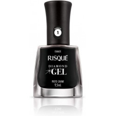 Esmalte Risque Diamond Gel Preto Caviar 9.5ML