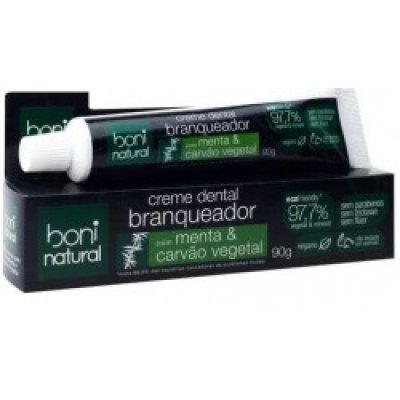 Creme Dental Boni Natural Branqueador Com Carvão 90G
