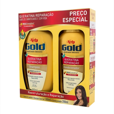 Shampoo+Condicionador Niely Gold Reparação Intensiva 300+200