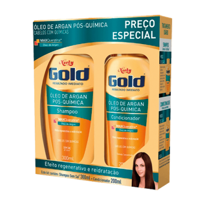 Shampoo+Condicionador Niely Gold Óleo de Argan 300ML+200ML