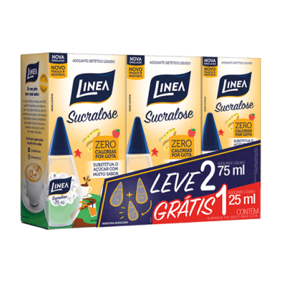 Adoçante Linea Kit 2X75ML+25ML Grátis