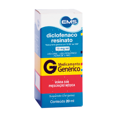 Diclofenaco Resinato 15Mg/ml Gotas 20ML Gen.ems