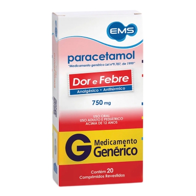 Paracetamol 750Mg 20Cpr Gen.ems