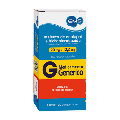 Enalapril + Hct 20Mg + 12,5Mg 30Cpr Gen.ems