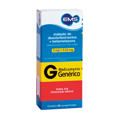 Dexclorfeniramina + Betametasona 20Cpr Gen.ems