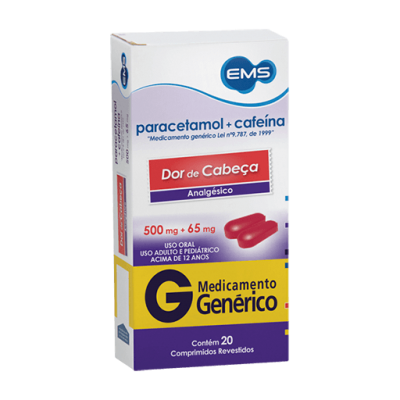 Paracetamol + Cafeina 500Mg + 65Mg 20Cpr Gen.ems