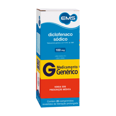 Diclofenaco Sódico 100Mg 20Cpr Gen.ems