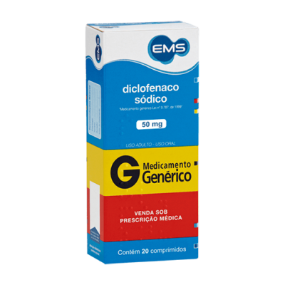 Diclofenaco Sódico 50Mg 20Cpr Gen.ems