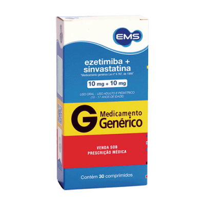 Ezetimiba + Sinvastatina 10Mg + 10Mg 30Cpr Gen.ems