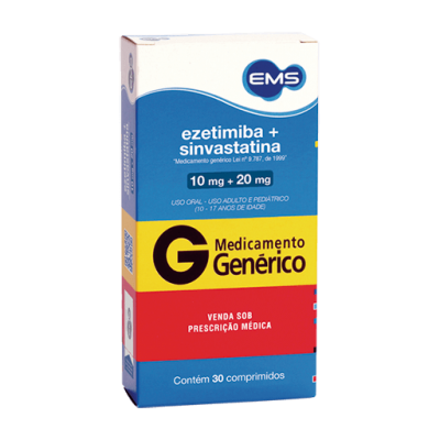 Ezetimiba + Sinvastatina 10Mg + 20Mg 30Cpr Gen.ems