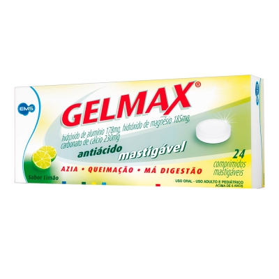 Gelmax Sabor Limão Comprimido Mastigável 24Cpr Ems