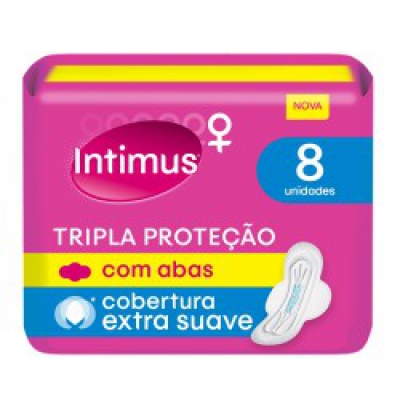 Absorvente Intimus Tripla Proteção Suave 8Un Com Abas