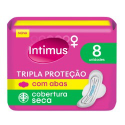 Absorvente Intimus Tripla Proteção Seca 8Un Com Abas