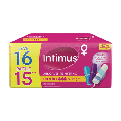 Absorvente Interno Intimus Médio 16Un